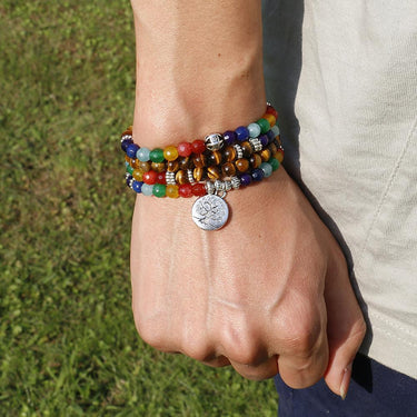 7 Chakra 108 Mala Bracelet/Necklace with Tree of Life Charm